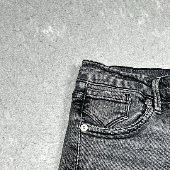 AGOLDE Jean Shorts Women’s 28 Light Denim High Rise Button Fly Cutoff Frayed - Picture 3 of 13